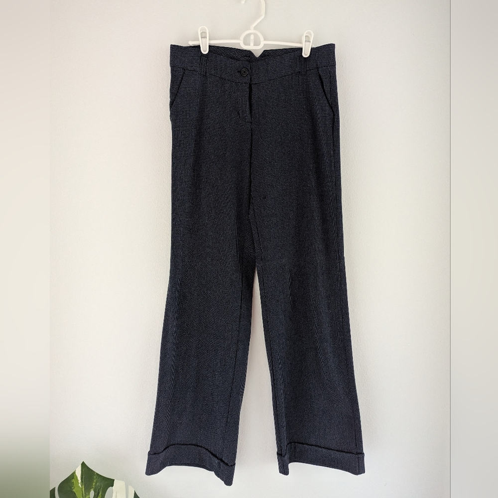 Alloy blue hounds tooth wide leg mid rise pants size 6